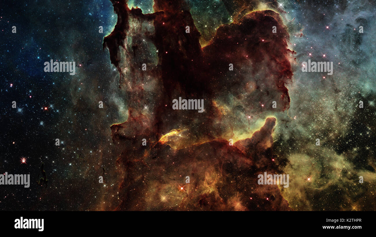 Galaxy in deep space, glowing mysterious universe. Elements of this image furnished by NASA. Stock Photo