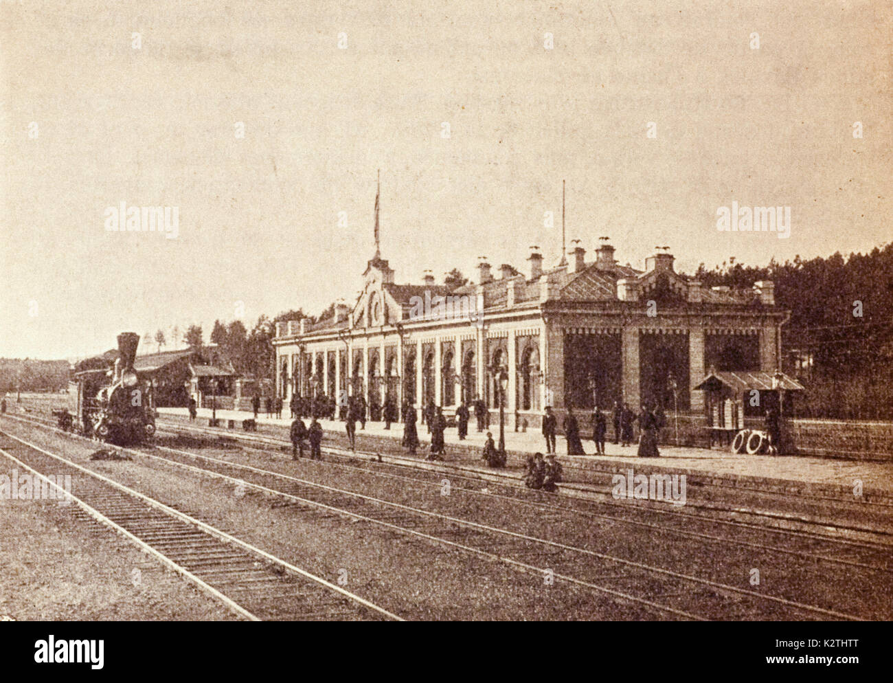 Russia early 1900s Trans Siberian  Station of Ziatooust Stock Photo