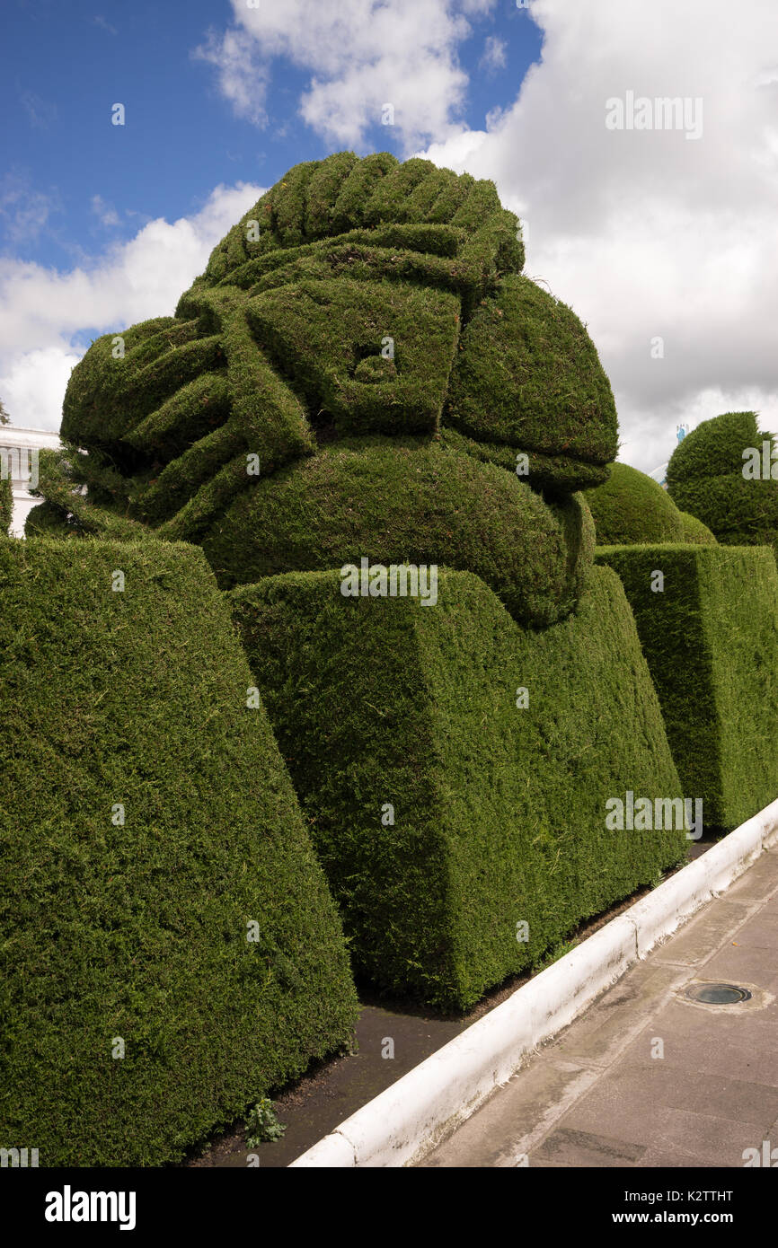 evergreen cypress topiary in the Tulcan Ecuador cemetery a popular tourist destination Stock Photo