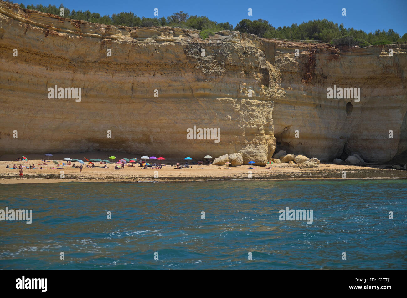 Boat tour near Carvoeiro, in Algarve, Portugal. Travel and vacation destinations Stock Photo
