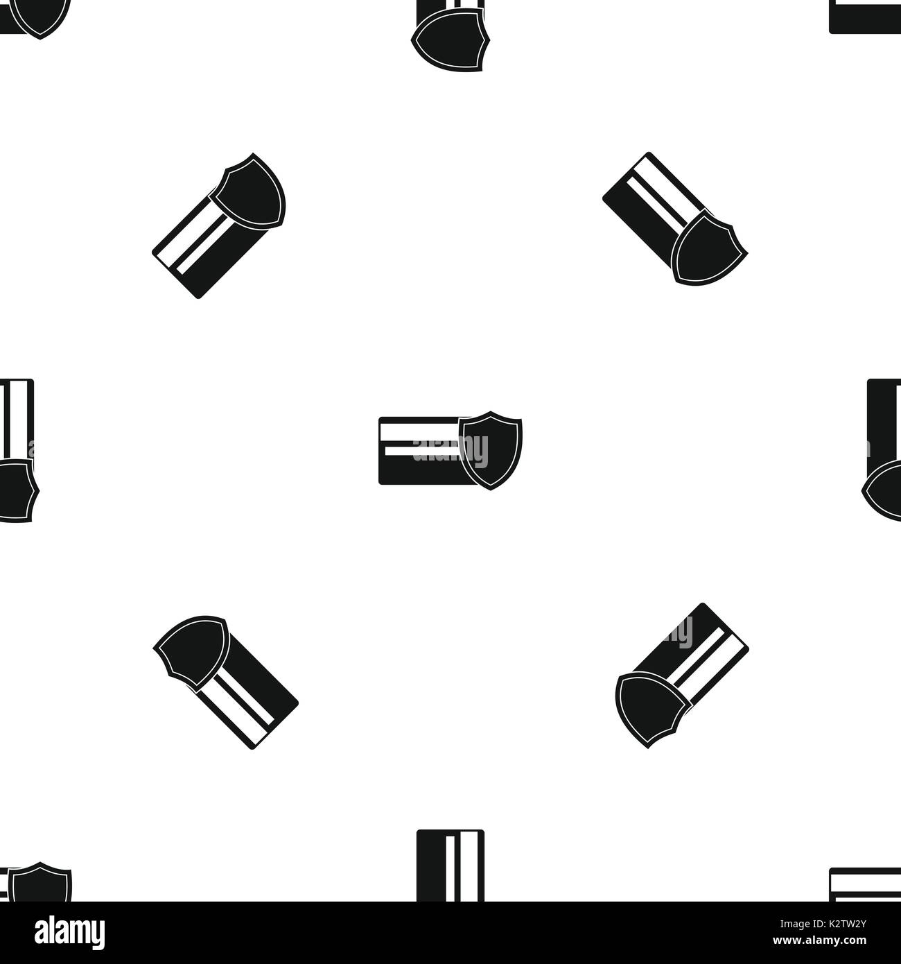 Credit card and shield pattern seamless black Stock Vector