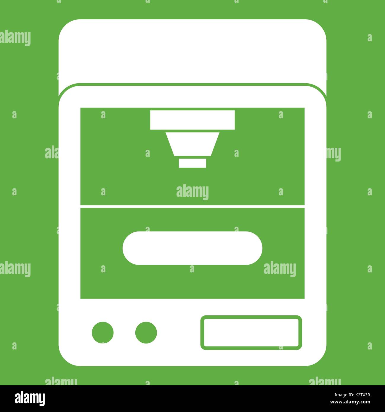 3D printer icon green Stock Vector