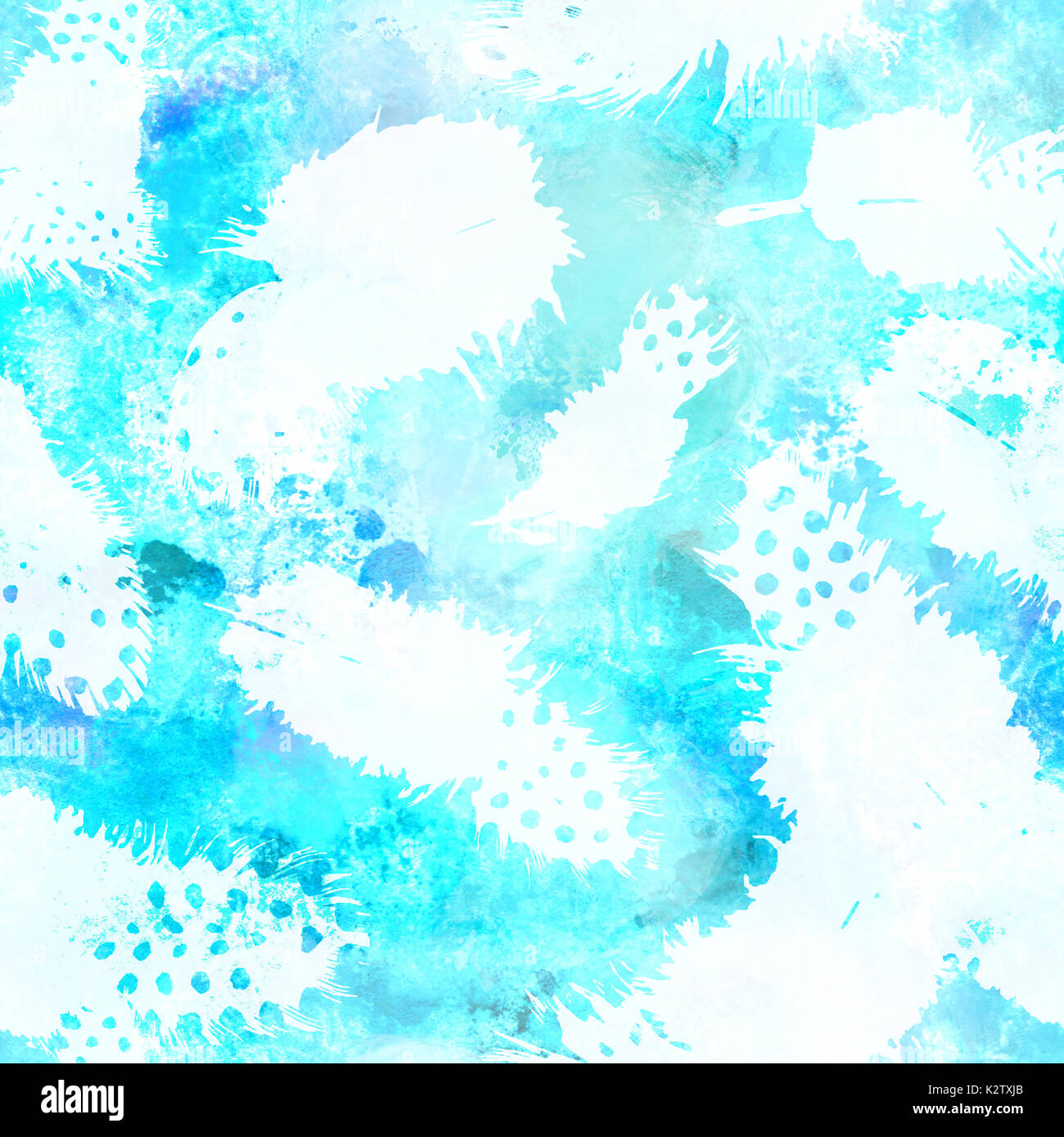 A seamless turquoise background pattern with abstract brush strokes and ...