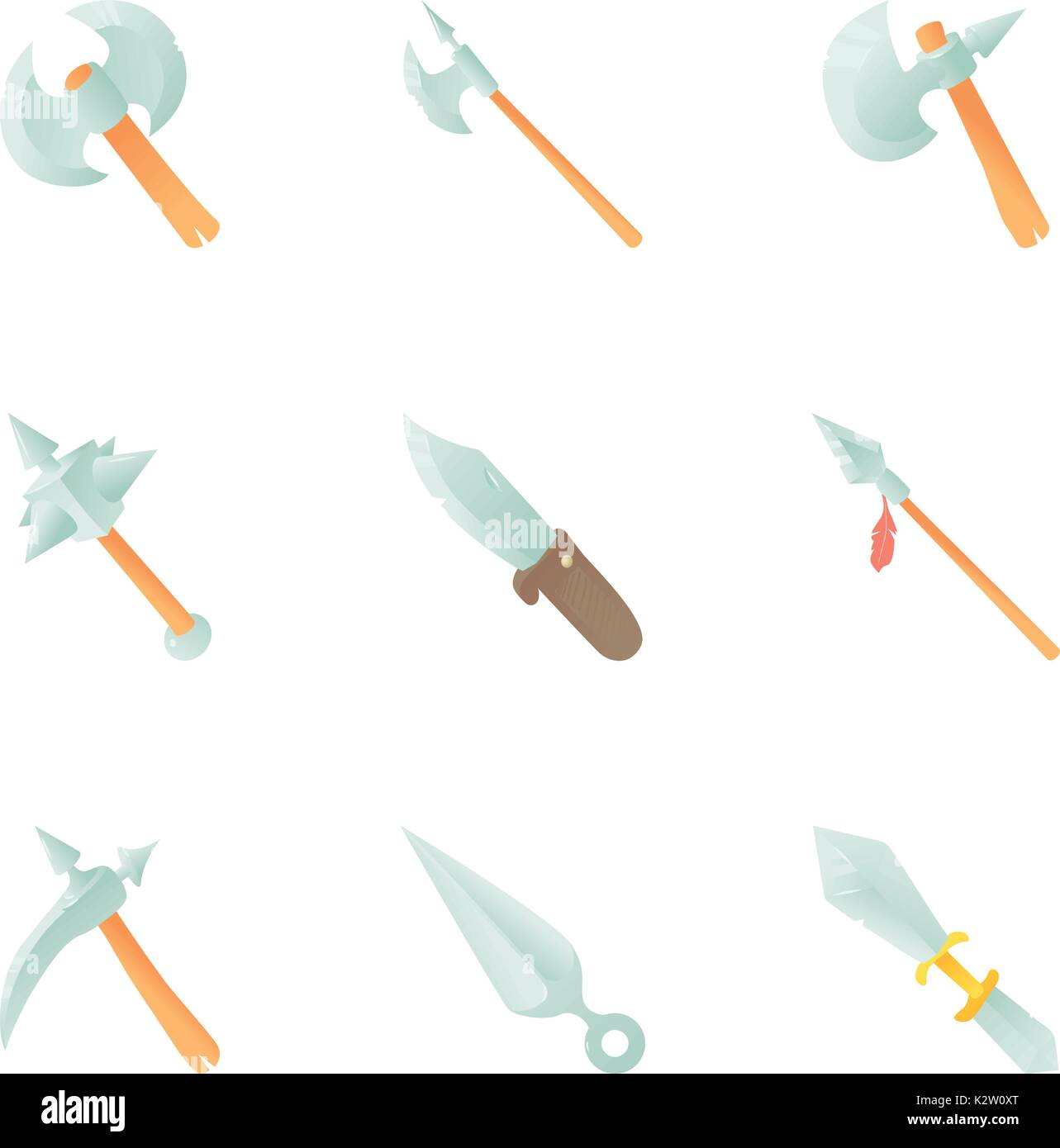 Medieval weapon icons set, cartoon style Stock Vector Image & Art - Alamy
