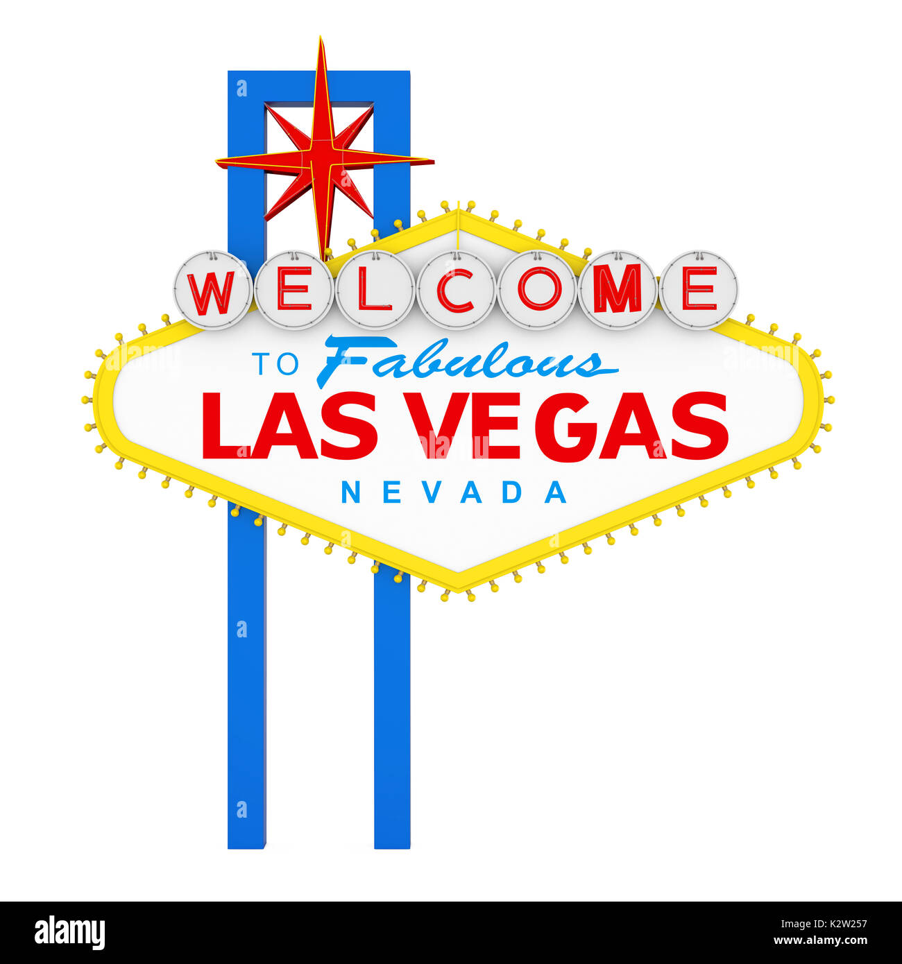 Welcome to Fabulous Las Vegas Sign Isolated Stock Photo
