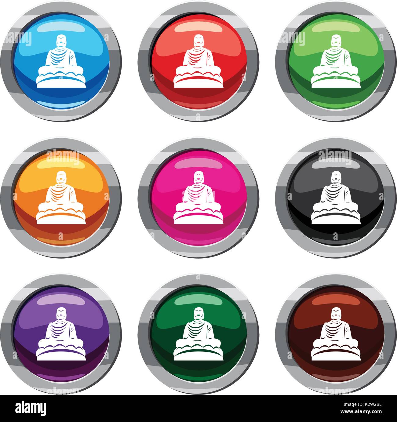 Buddha statue set 9 collection Stock Vector Image & Art Alamy