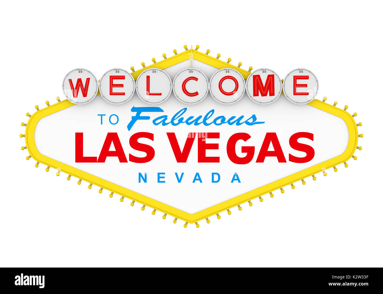 Welcome to Fabulous Las Vegas Sign Isolated Stock Photo