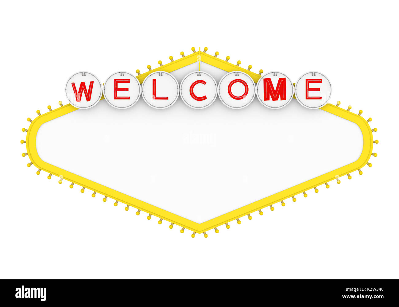 Blank Las Vegas Welcome Sign Isolated Stock Photo