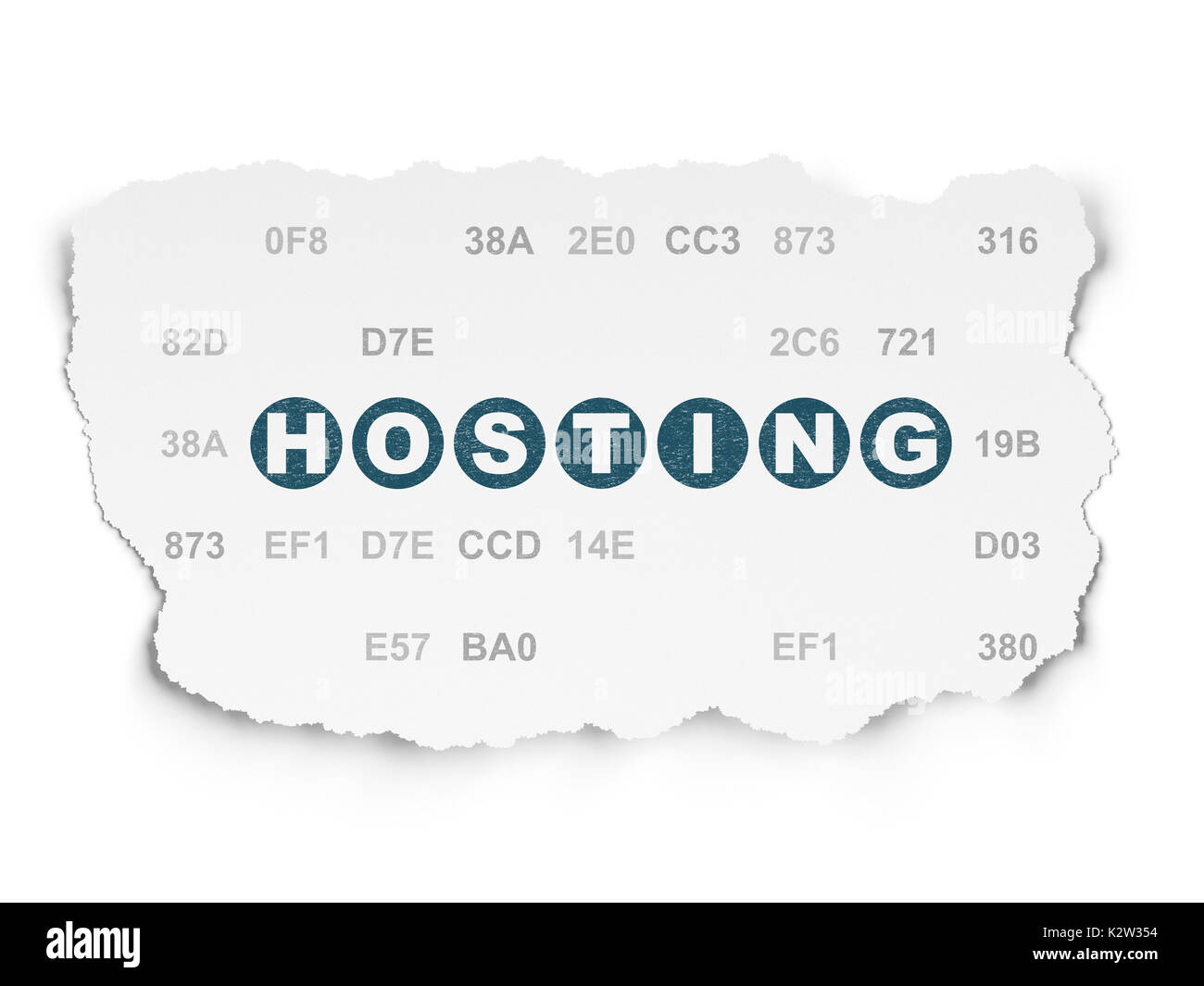 Web design concept: Hosting on Torn Paper background Stock Photo