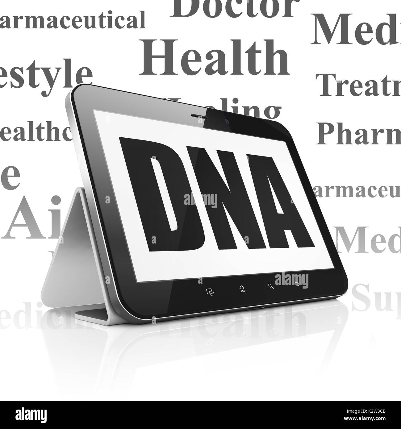Healthcare concept Tablet Computer with DNA on display Stock Photo Alamy