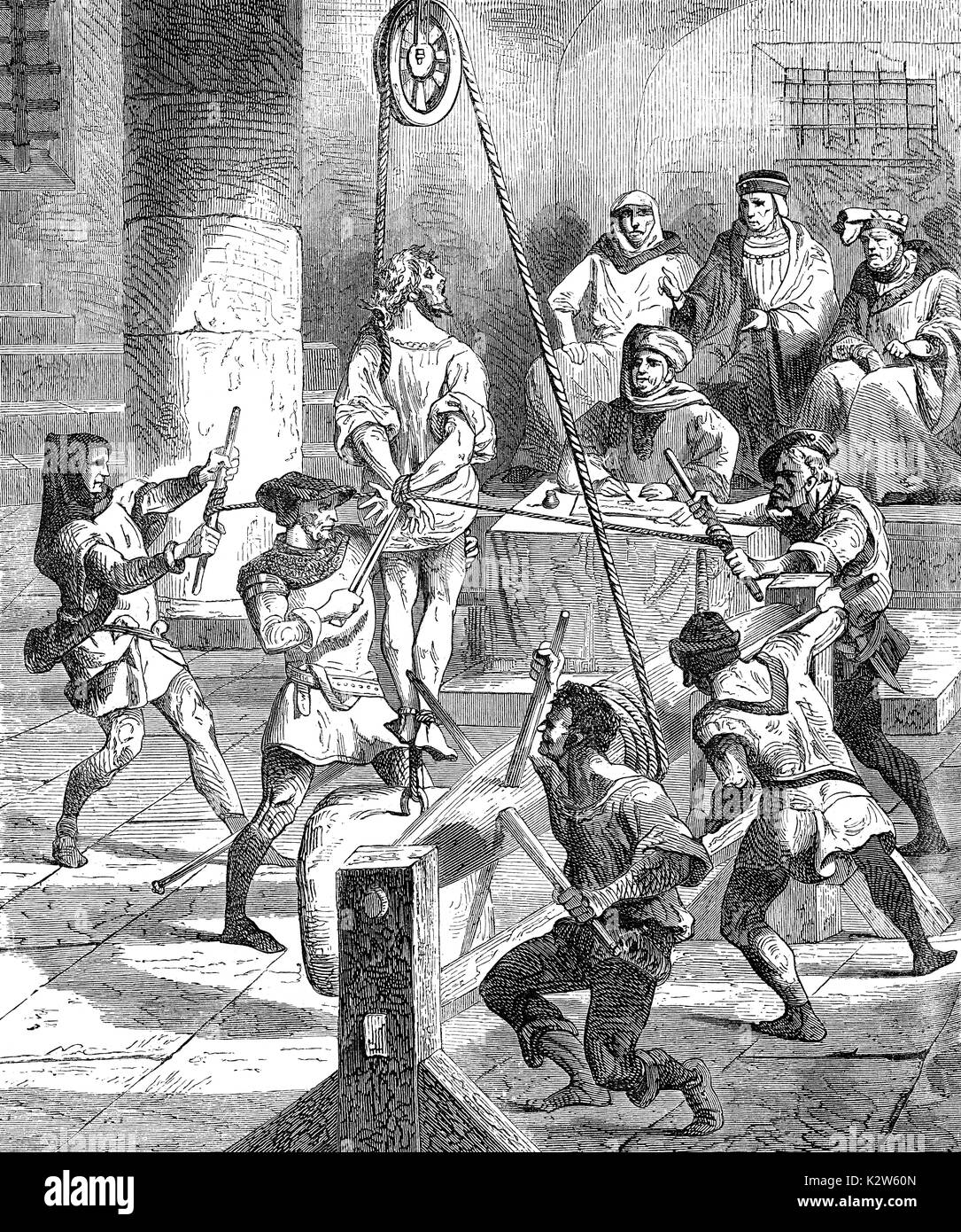 Inquisition, the cruel torture methods of the Church in the 16th century Stock Photo