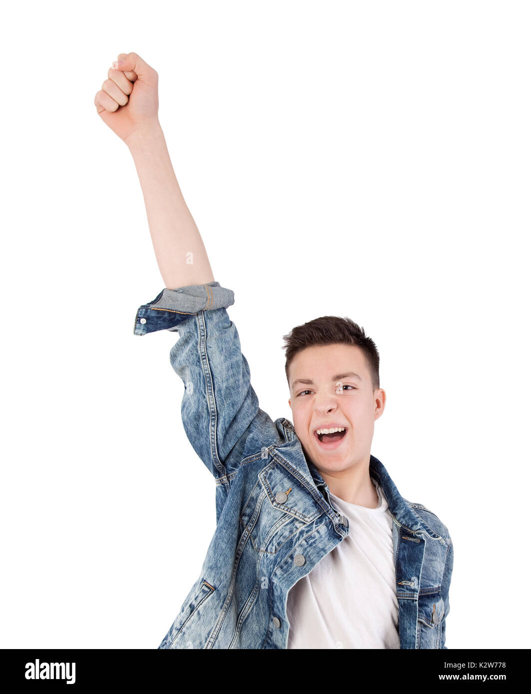 Man with arm raised hires stock photography and images Alamy