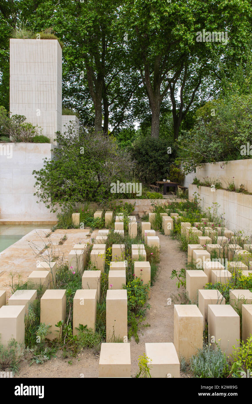 The M&G Garden, designer James Basson.  Gold medal and Best in Show.  Maltese plants Stock Photo