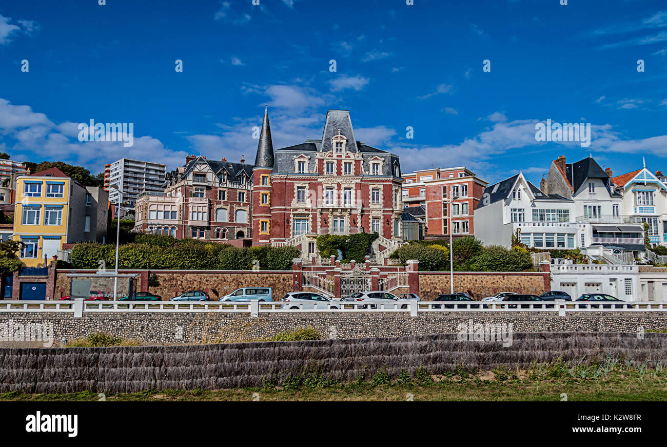 Houses On The Seafront Overlooking The Sea In Le Havre, France Stock
