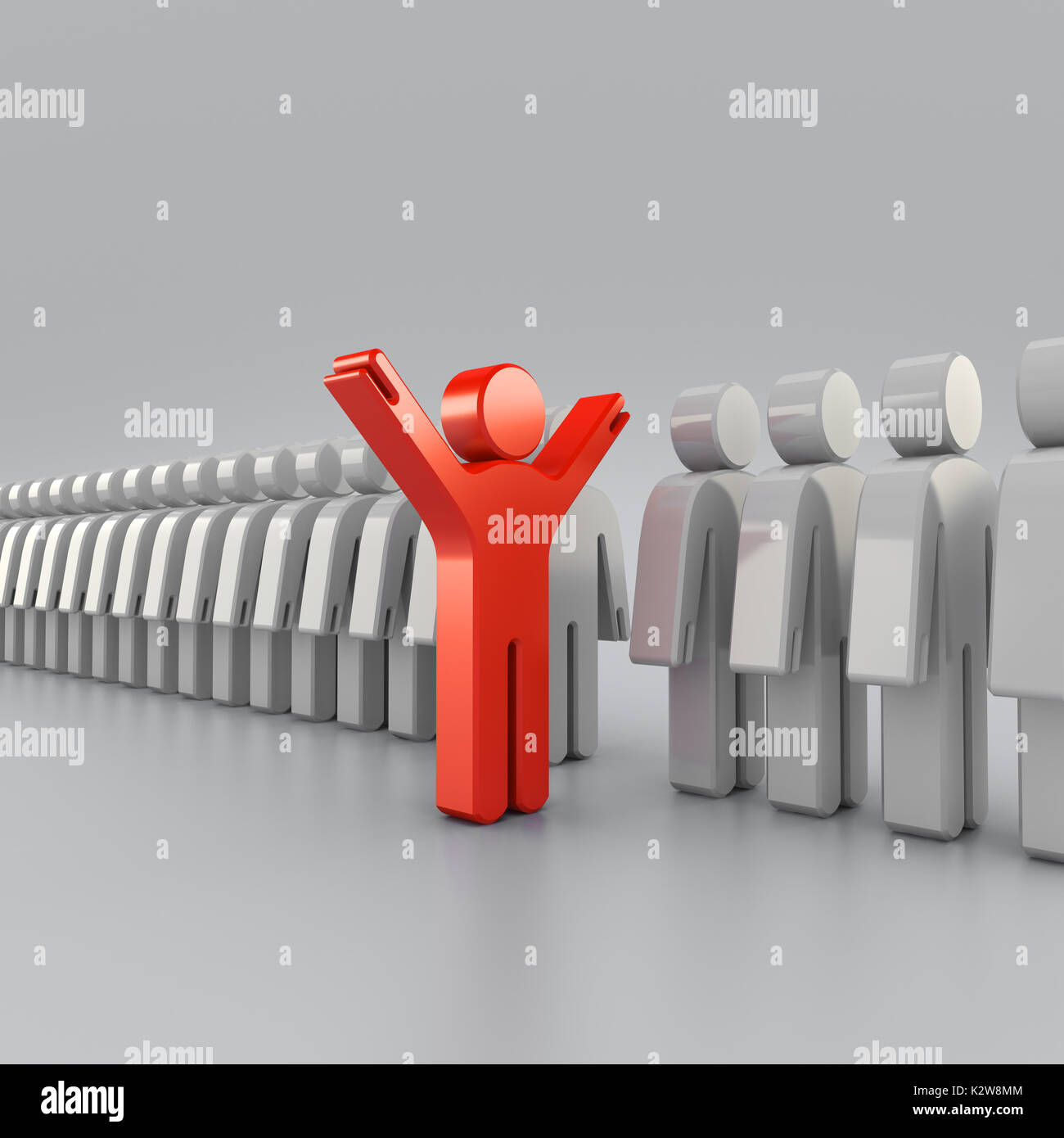 Happy leader graphic background 3d rendering Stock Photo