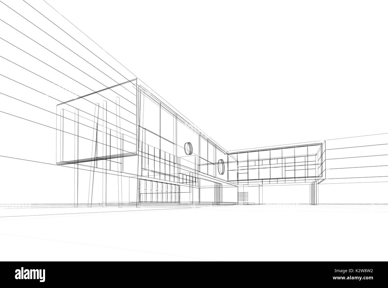 Architecture blueprint 3d rendering Stock Photo Alamy