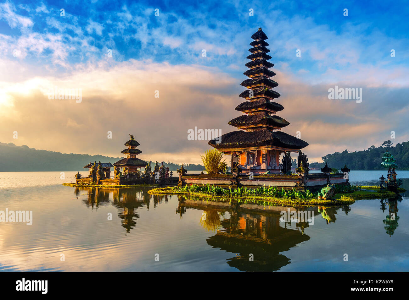 pura ulun danu bratan temple in Bali, indonesia. Stock Photo