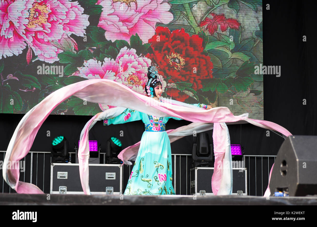 Peking Opera: „Celestial Beauty Scattering Flowers“ at the China Festival 2017 in Cologne, Germany. Stock Photo