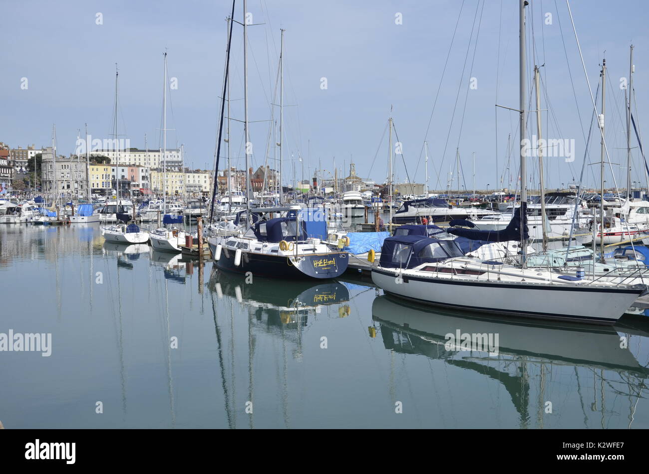 The harbour at Ramsgate, Kent on a busy August Bank Holiday Stock Photo