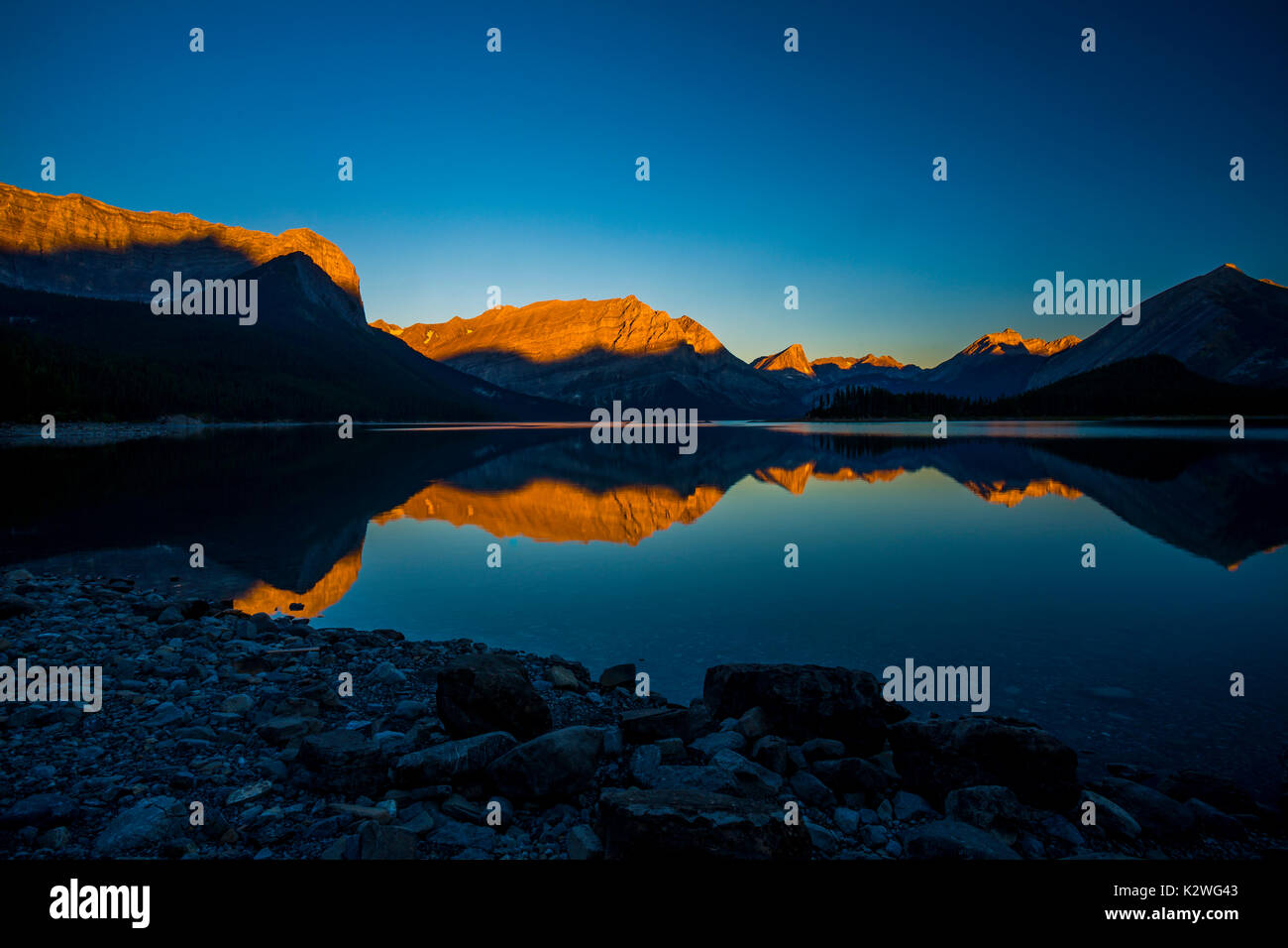 Sunrise at Upper Kananaskis Lake in the Peter Lougheed Provincial Park