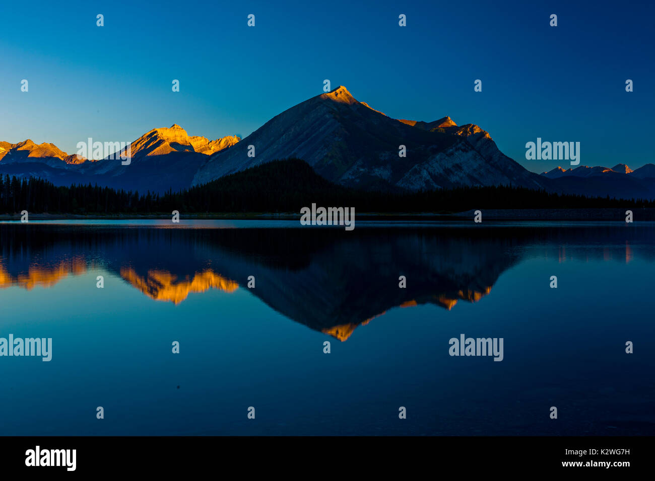 Sunrise at Upper Kananaskis Lake in the Peter Lougheed Provincial Park