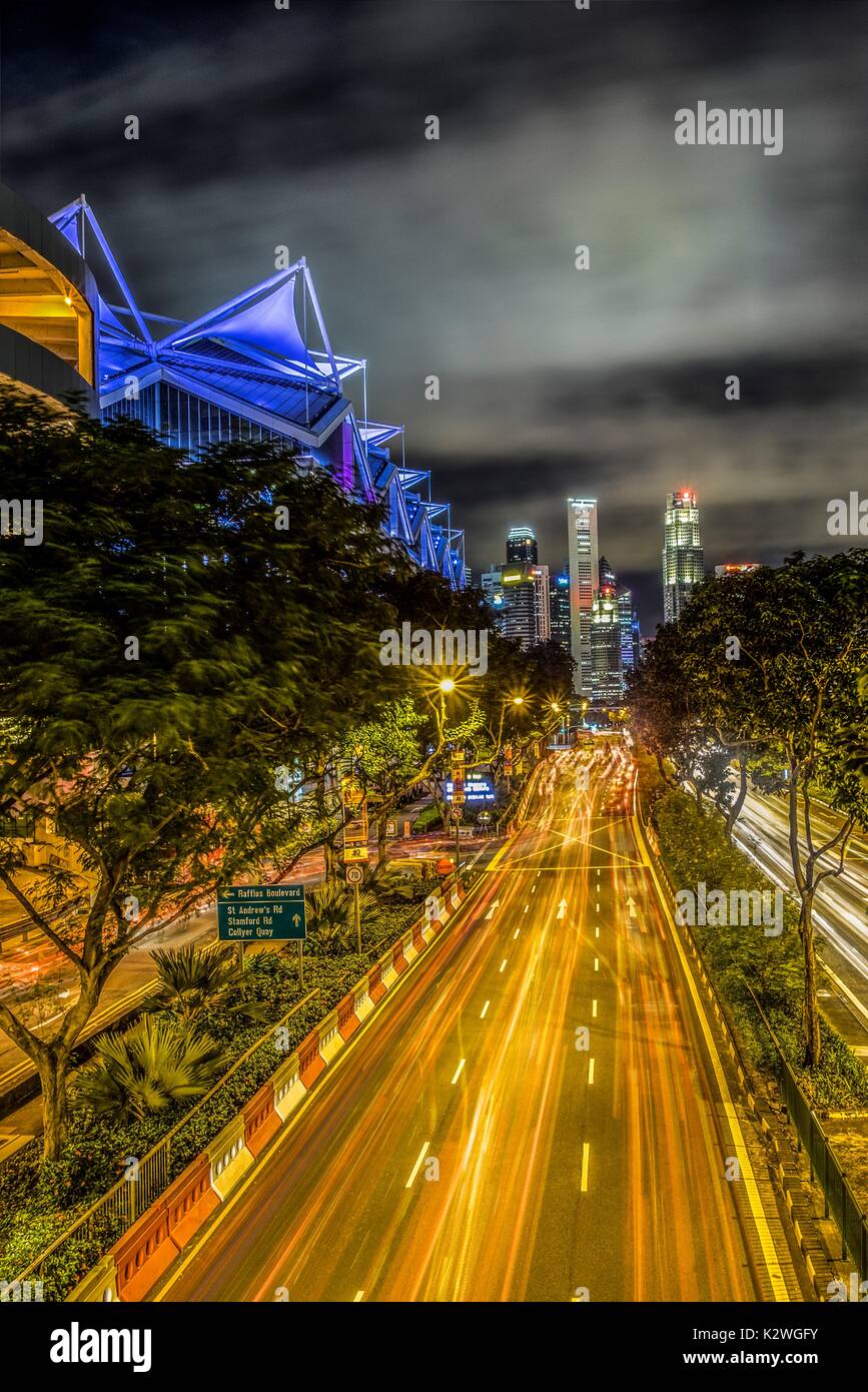 Long Exposure Suntec Singapore Stock Photo