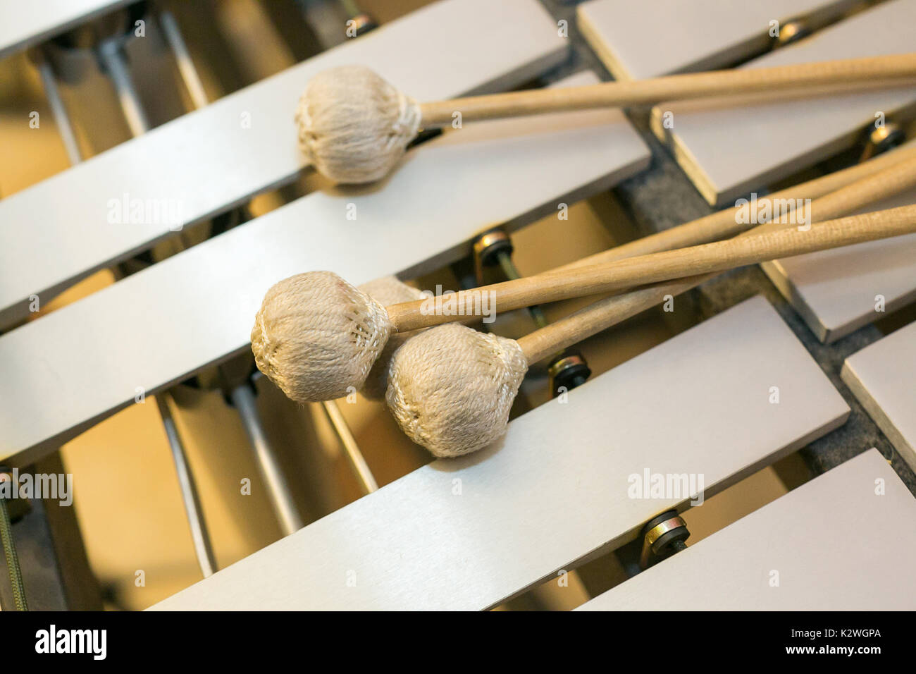 xylophone, musical chromatic instruments concept closeup on wooden