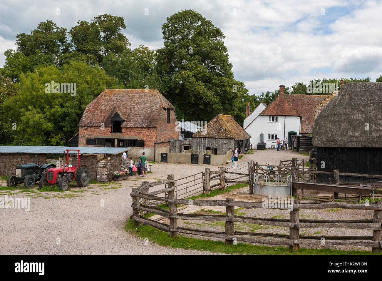The farmyard at Manor Farm, Bursledon, Hampshire, England, which featured in the recent BBC2 series 'Wartime Farm' Stock Photo