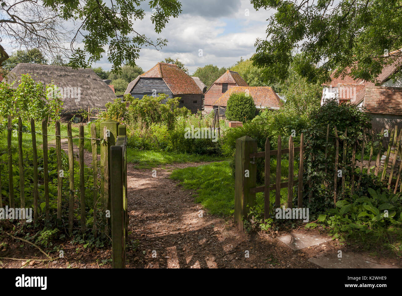 Kitchen Garden And Barns At Manor Farm Bursledon Hampshire Stock