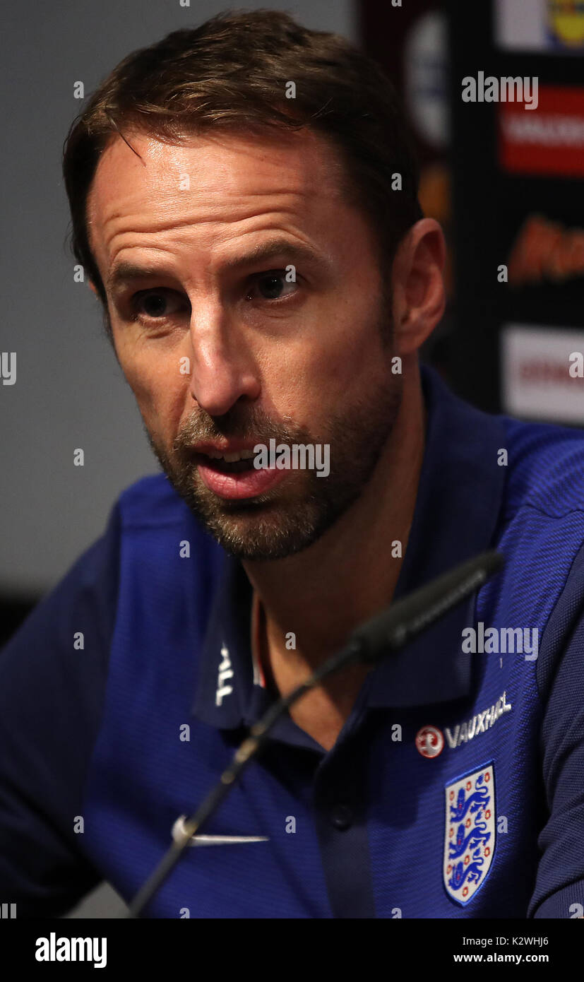 England manager Gareth Southgate during a press conference at the ...