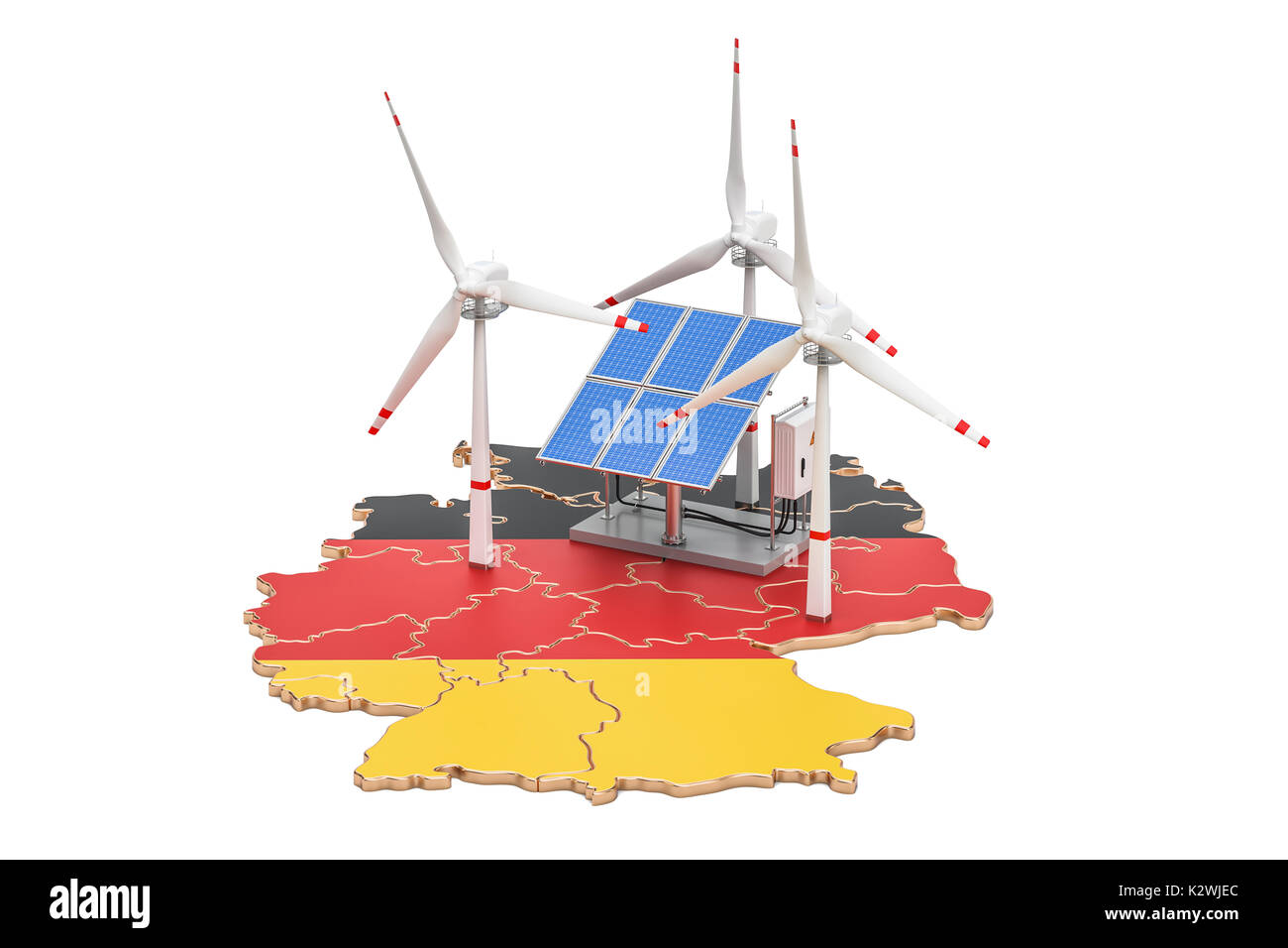 Renewable energy and sustainable development in Germany, concept. 3D ...