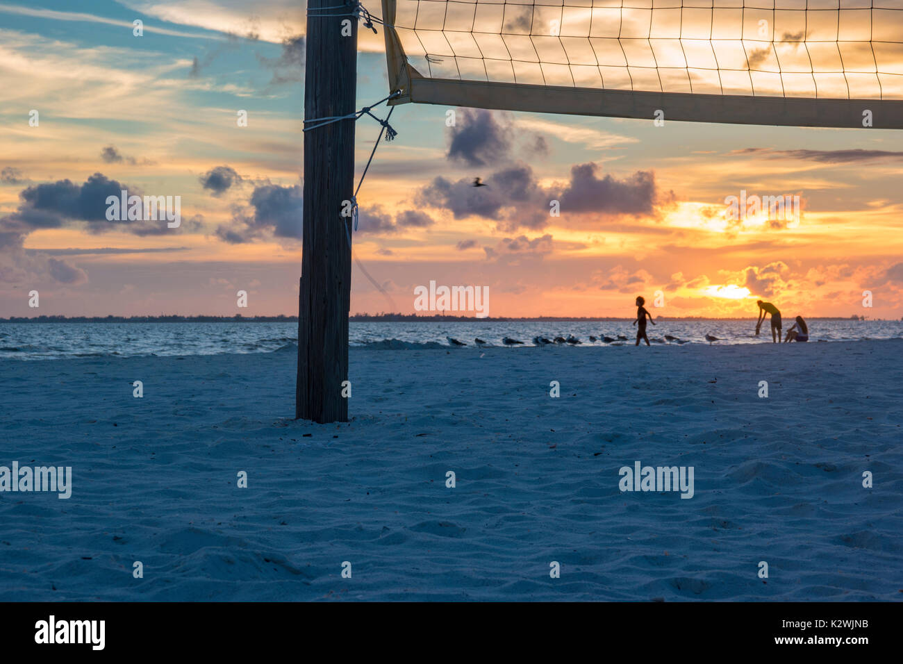 Sunset from Fort Myers Beach, FL Stock Photo