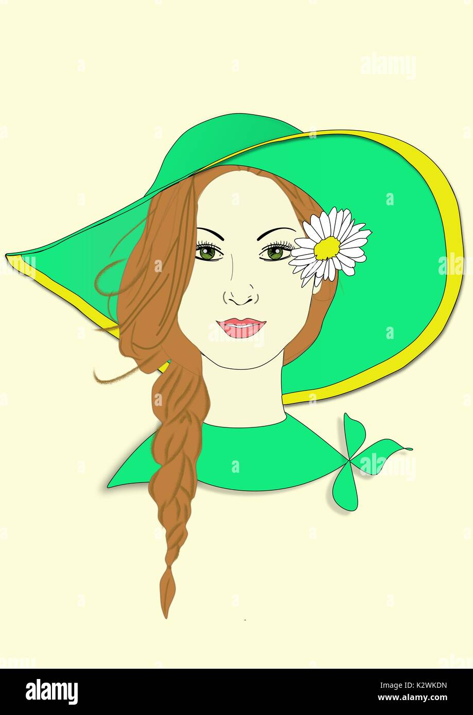 Green wide brim hat hi-res stock photography and images - Alamy