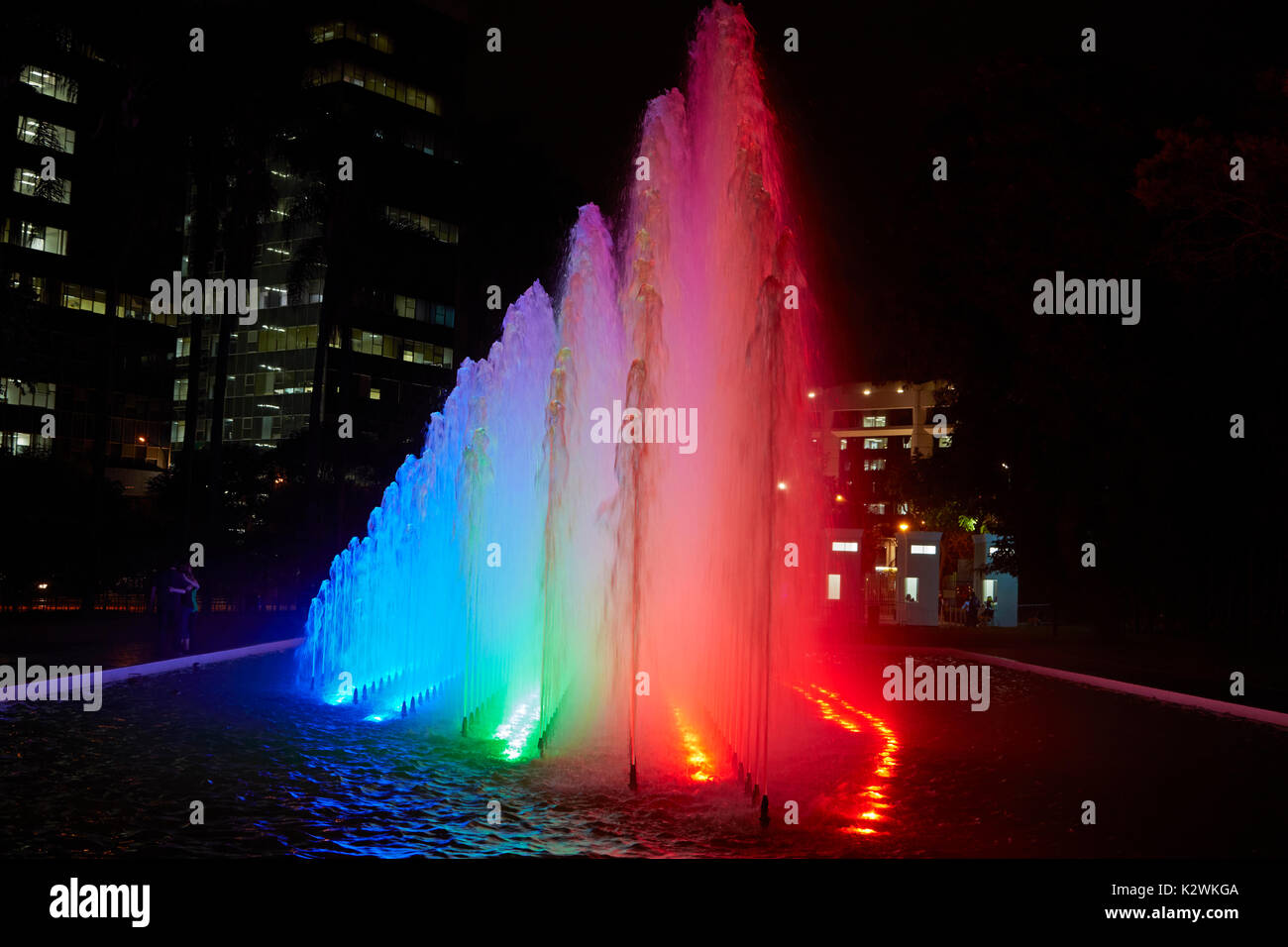 Rainbow Fountain at the Magic Water Circuit (world's largest fountain complex), Park of the Reserve, Lima, Peru, South America Stock Photo