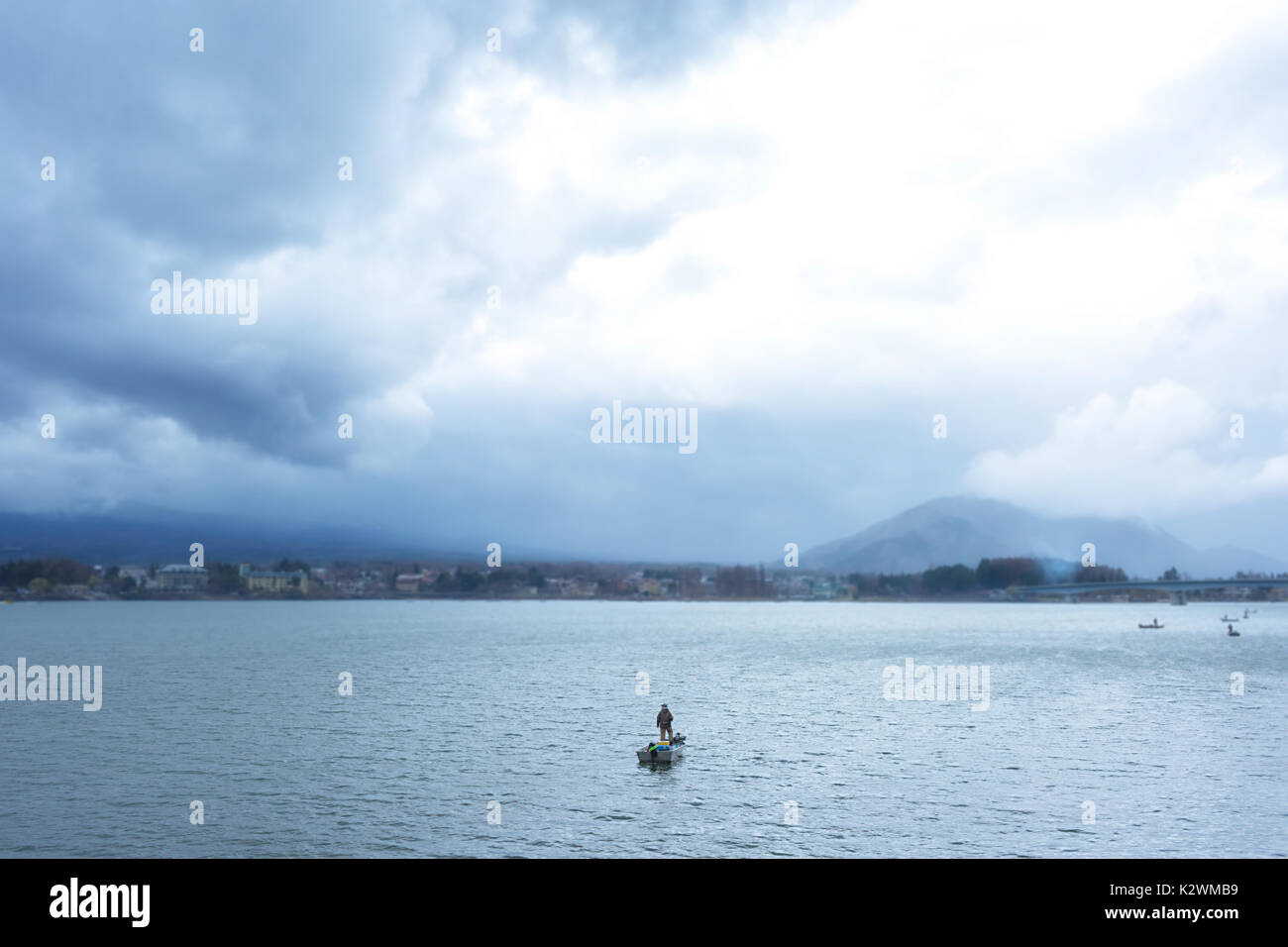 Landscape of Kawaguchi lake Stock Photo
