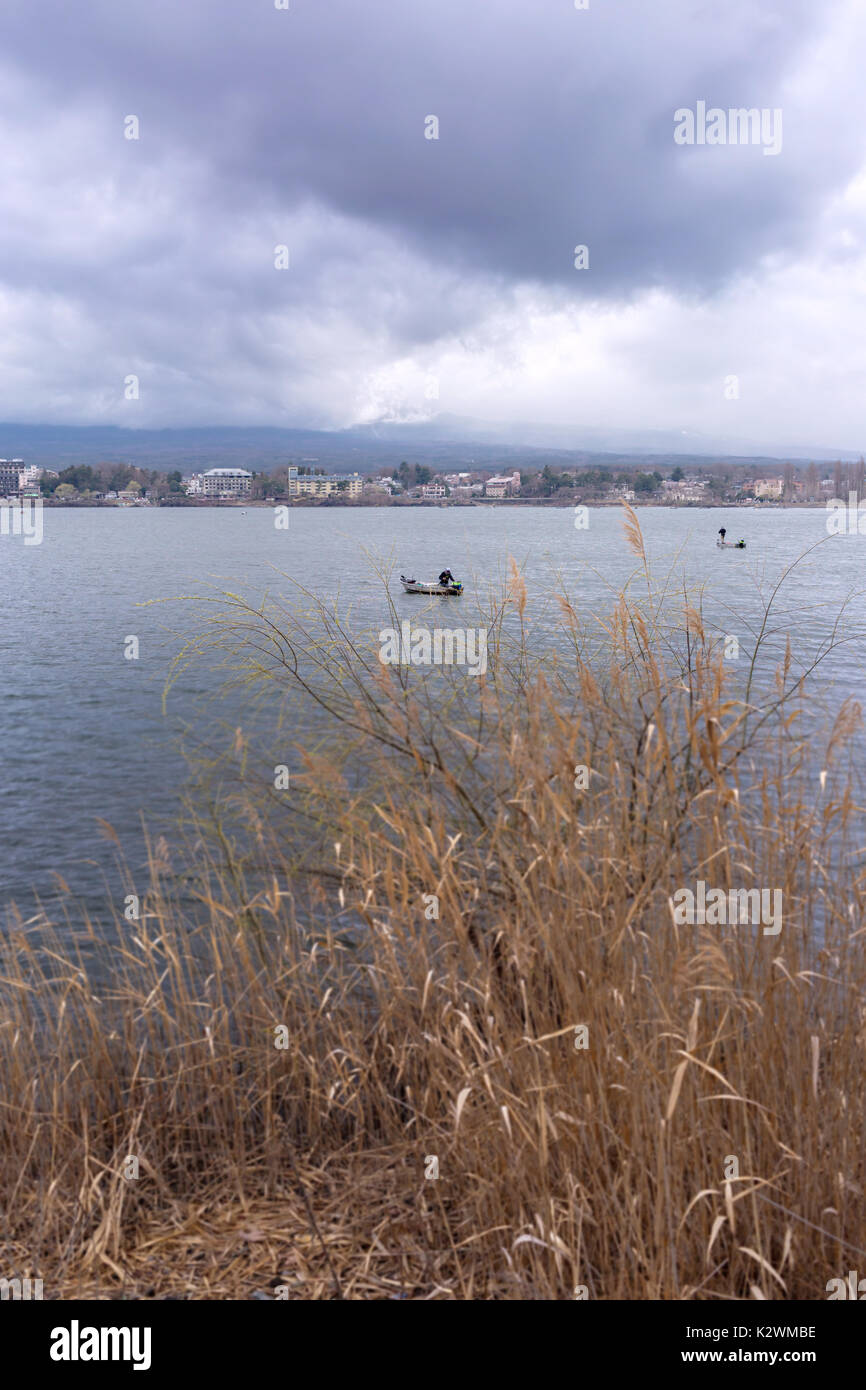 Landscape of Kawaguchi lake Stock Photo