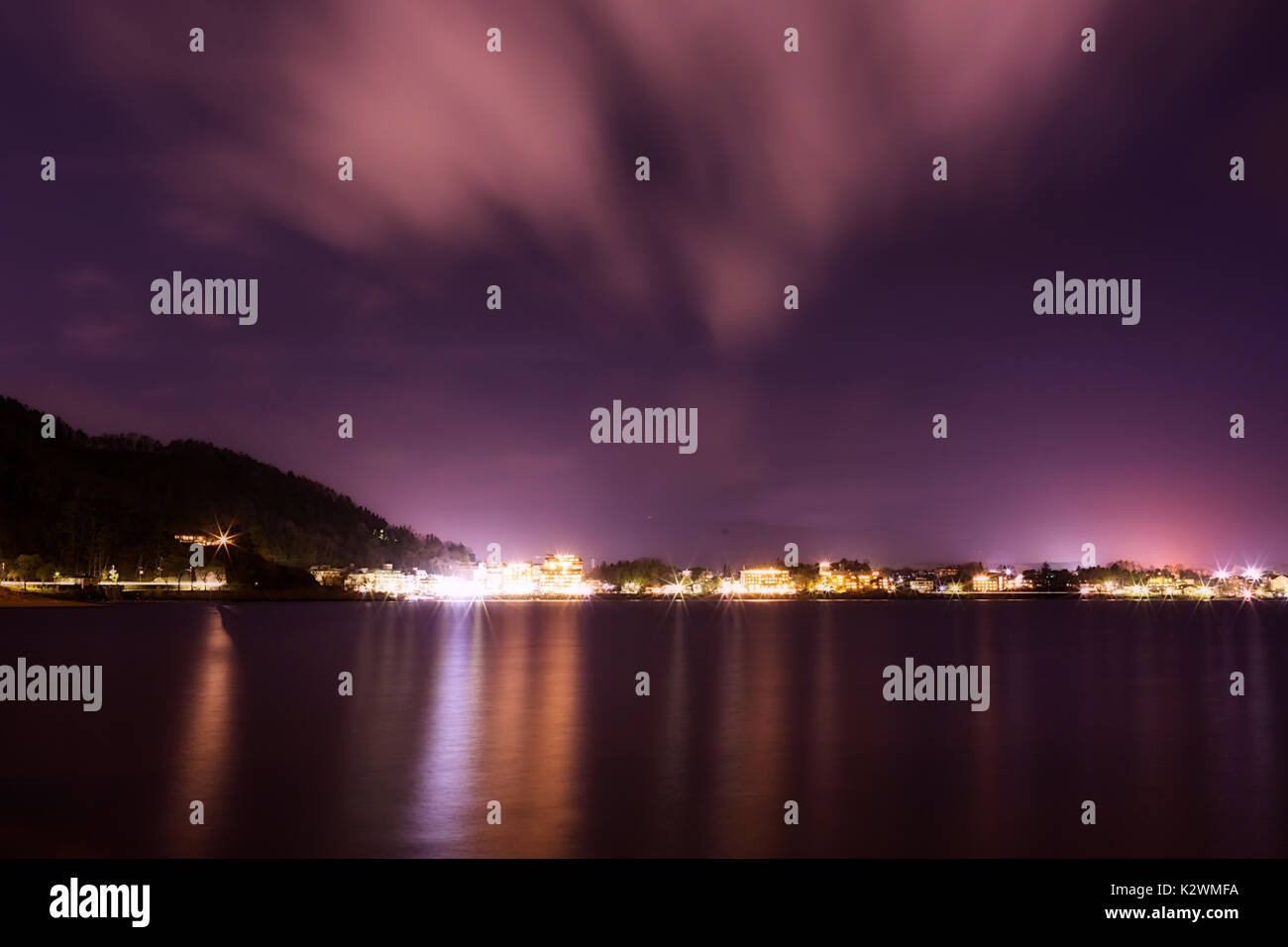 Landscape of Kawaguchi lake Stock Photo