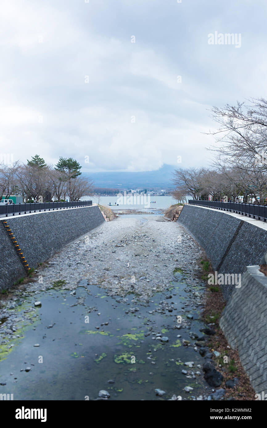 Landscape of Kawaguchi lake Stock Photo