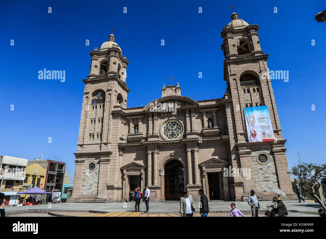 Daily life in Plaza de Armas of Tacna, Peru in South America( Photo/Luis Gutierrez/NortePhoto.com) Stock Photo