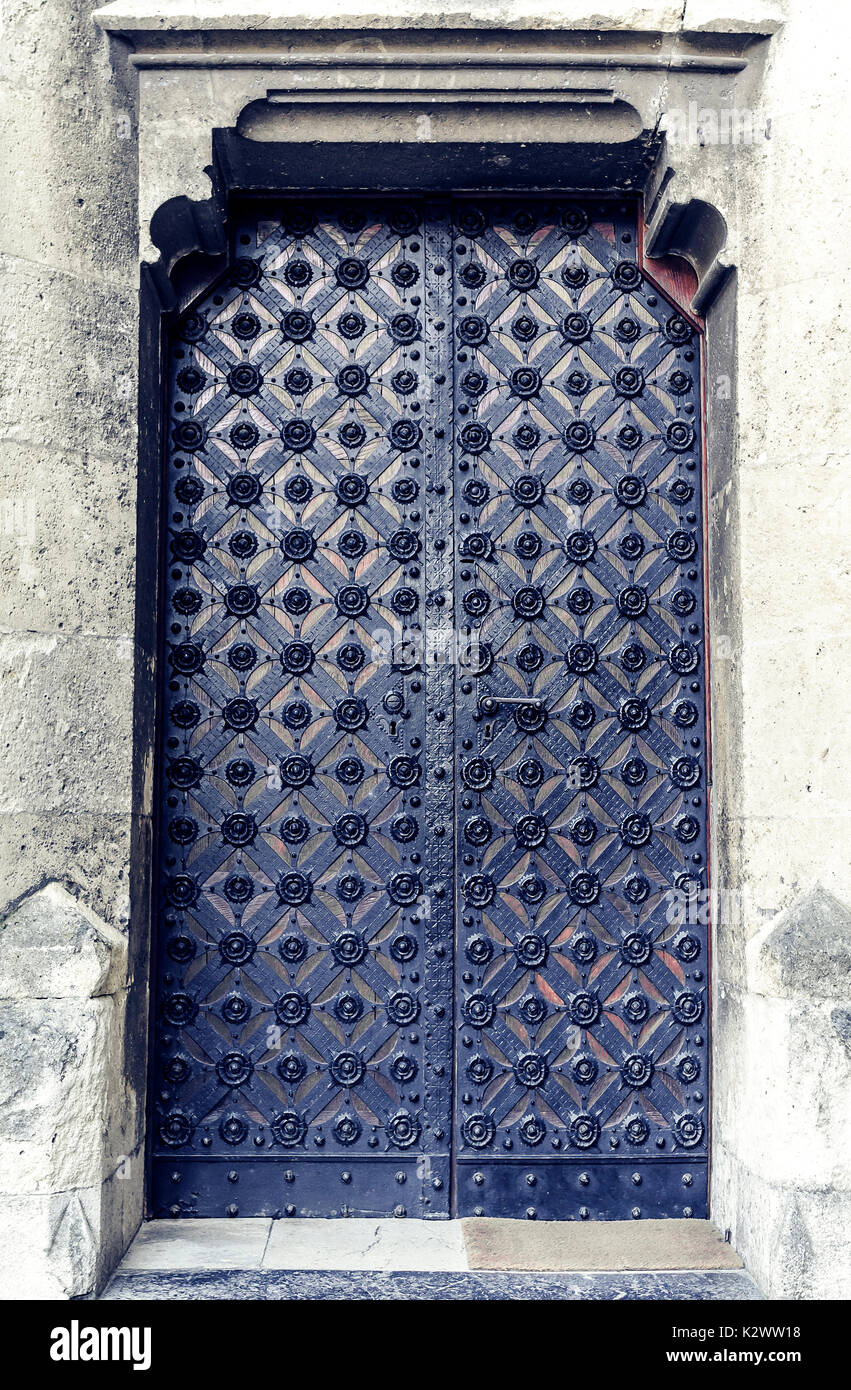 An antique door with beautiful elements Stock Photo Alamy