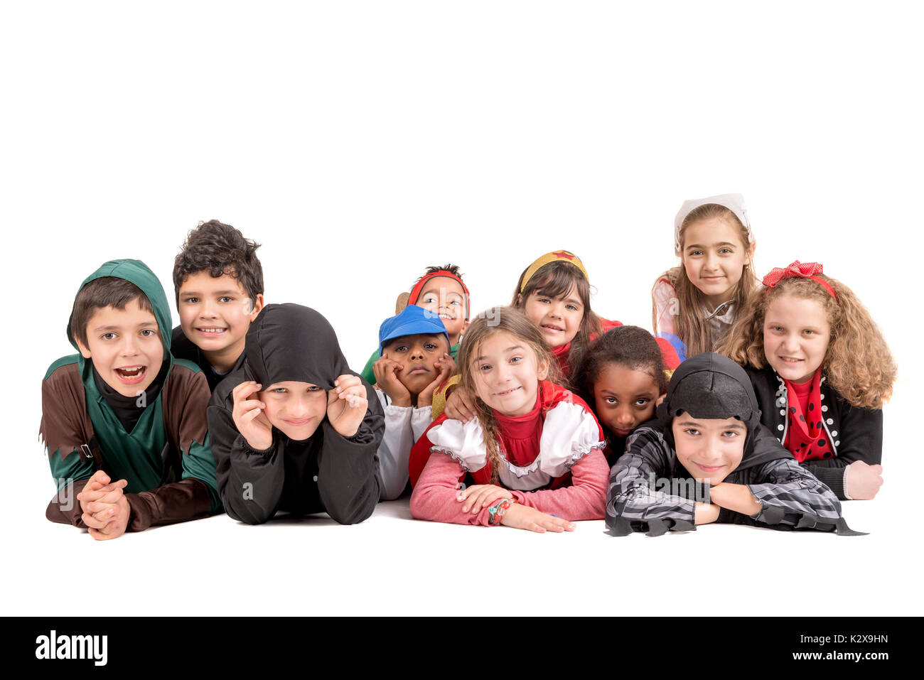 Group of kids in Halloween/Canaval costumes isolated Stock Photo - Alamy
