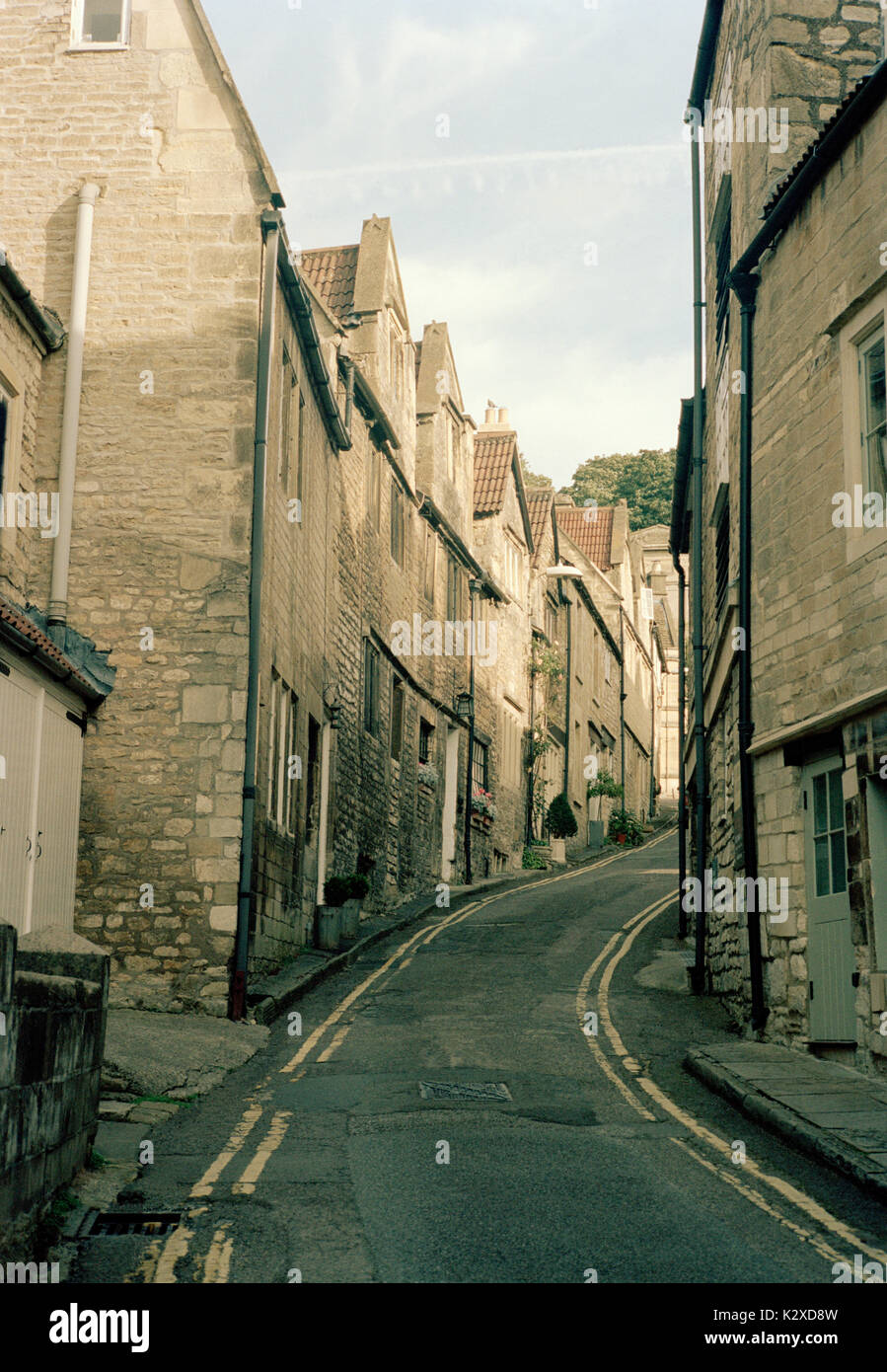 Bradford On Avon in Wiltshire in England in Great Britain in United Kingdom UK Europe. Alley Alleyway Street Scene Narrow Cottage House Travel Stock Photo