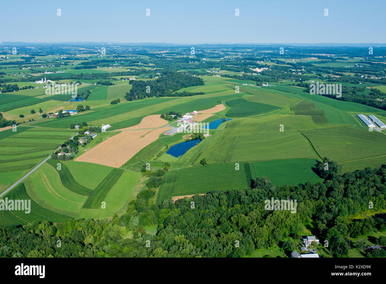 AERIAL VIEW OF FARMLAND WITH PONDS, MANHEIM PA Stock Photo Alamy