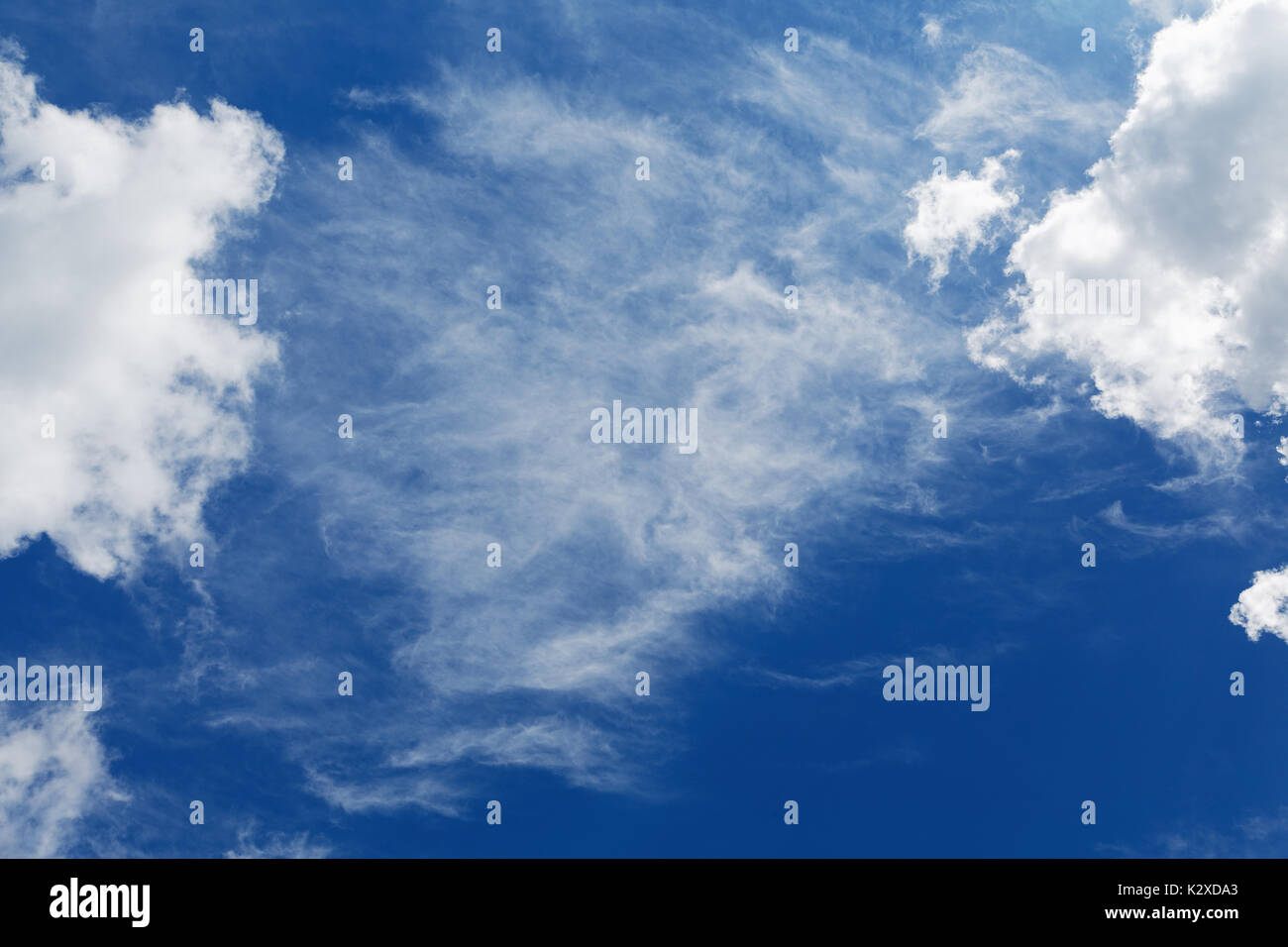 stratocumulus clouds and the dark blue sky Stock Photo