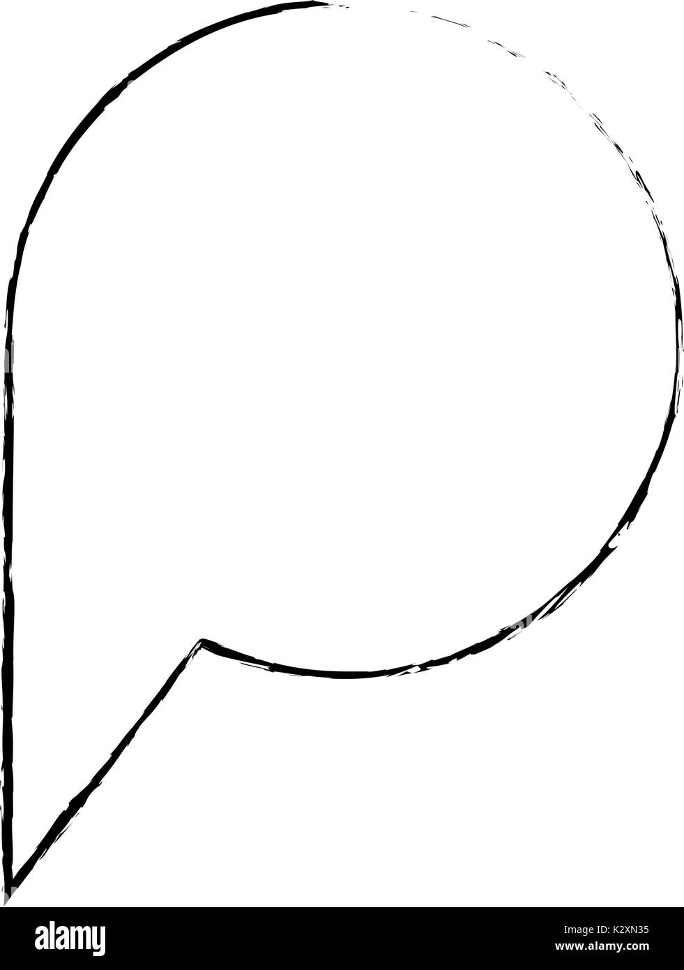 bubble speech circle with tail silhouette blurred monochrome Stock ...