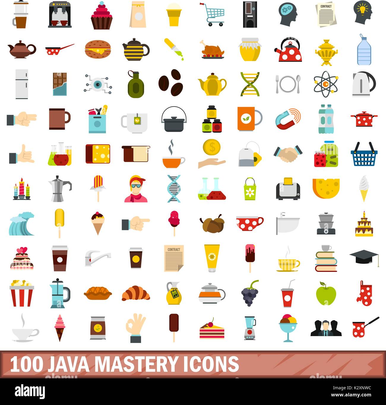100 java mastery icons set, flat style Stock Vector Image & Art - Alamy