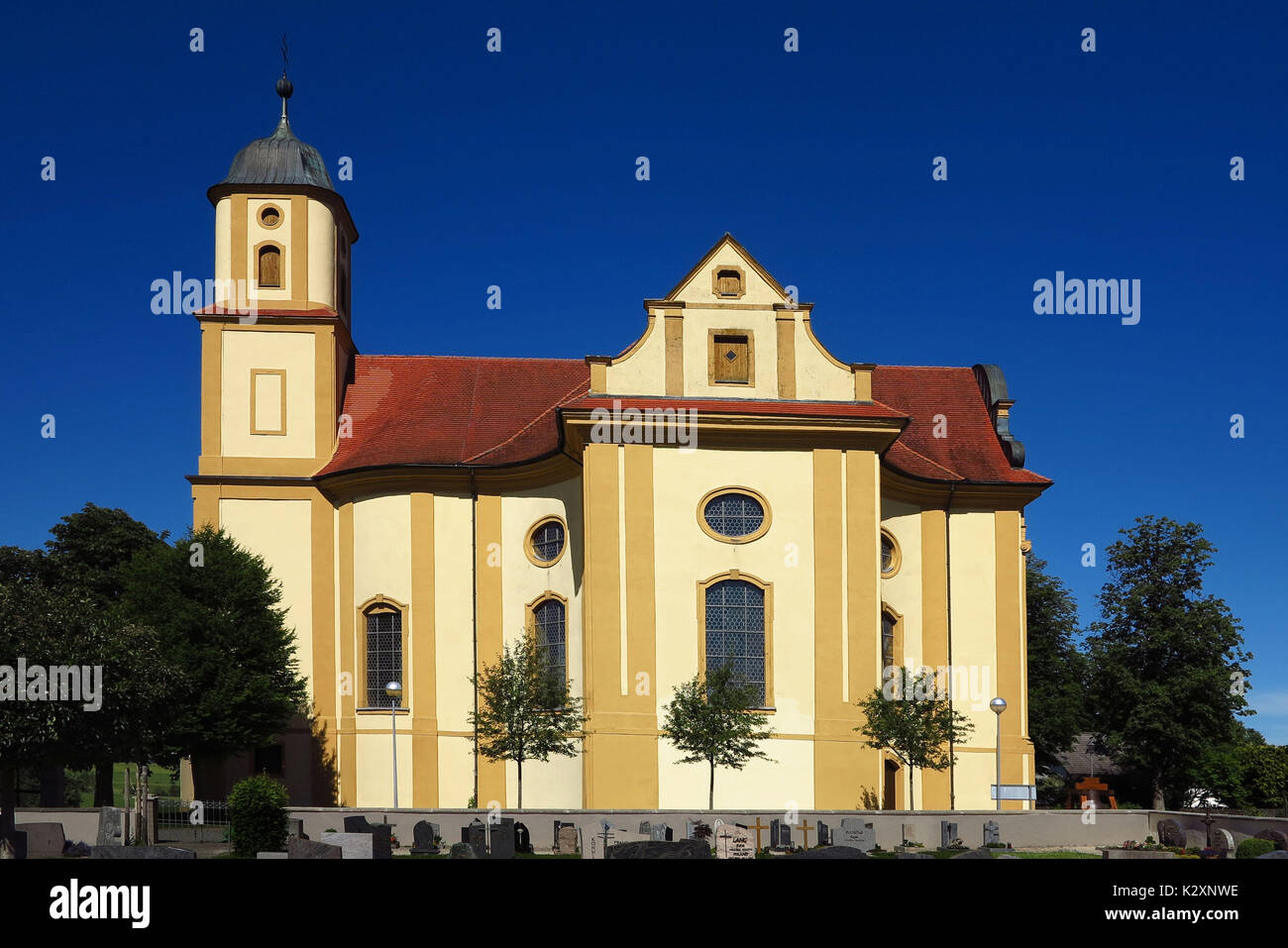 Zoebingen, Wallfahrtskirche, katholisch, Ostalbkreis, Wuerttemberg, Wallfahrt, Gotteshaus Stock Photo