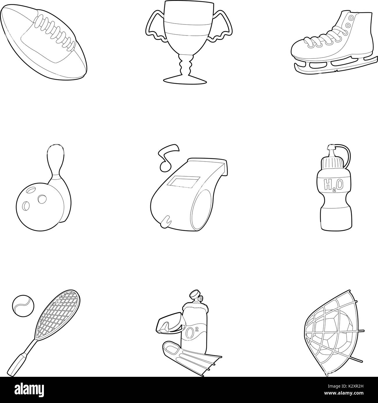 Gym icons set, outline style Stock Vector Image & Art - Alamy
