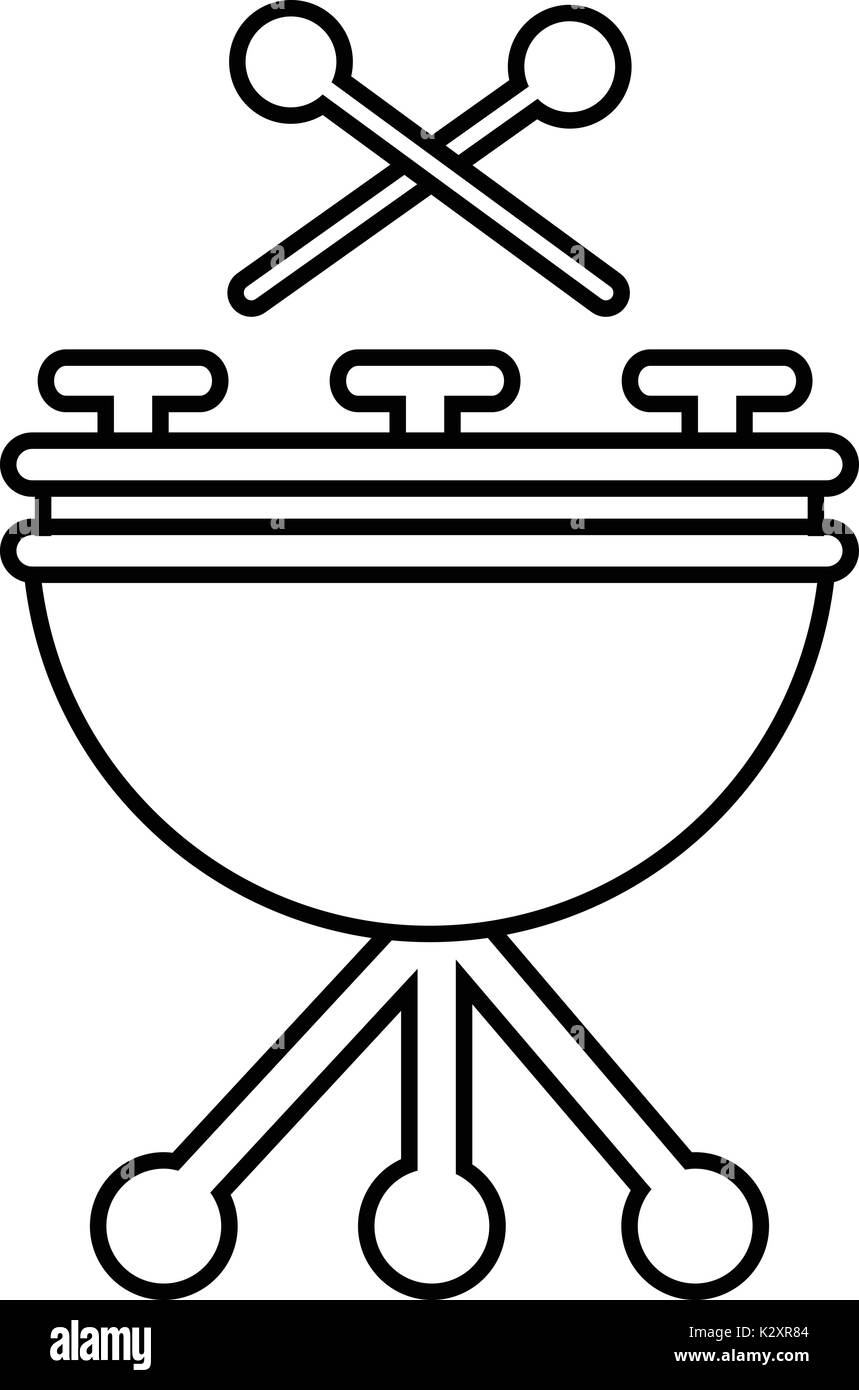 Drums icon , outline style Stock Vector