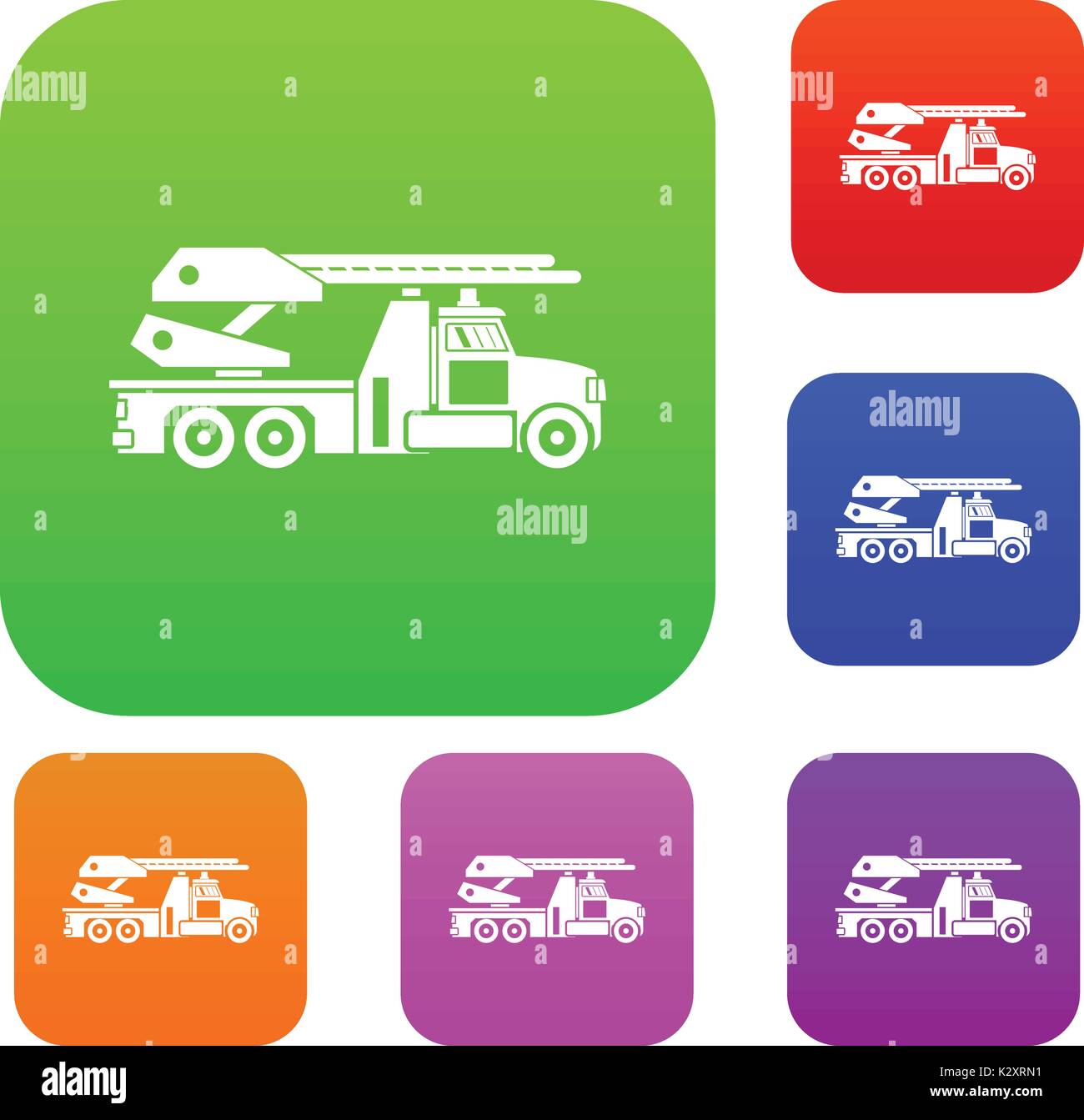 Fire engine set collection Stock Vector